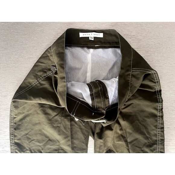 Parke & Ronen Swim Trunks Men's Size 30 Olive Green Drawstrings Board Shorts - Picture 2 of 5